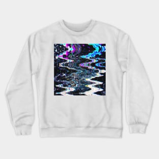 Blue and Pink Marbled Glitch VHS Crewneck Sweatshirt